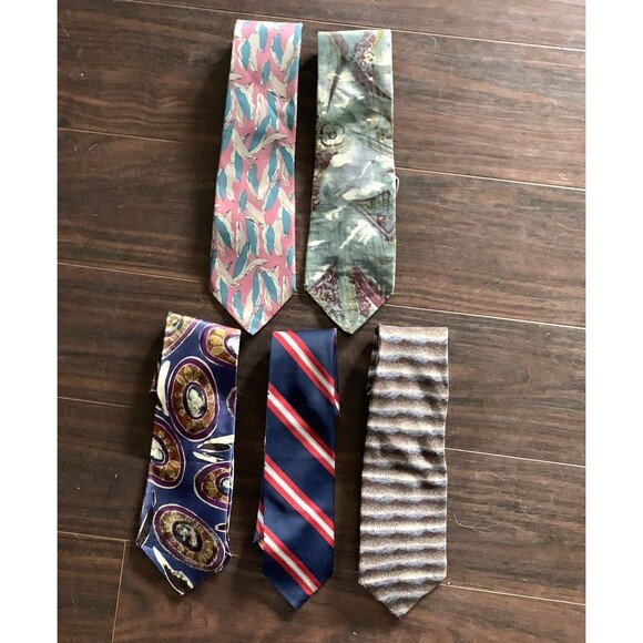 Vintage Other - Vtg Men's Necktie Lot of 5  - Guy Laroche, J. Garcia, Damon, Charing Cross, ...